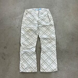 Vintage GOTCHA‎ Snowboard Pants Size Medium White Nylon Unisex Winter Outdoor